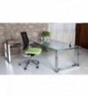 Mesa de oficina patas blancas y tablero color haya.